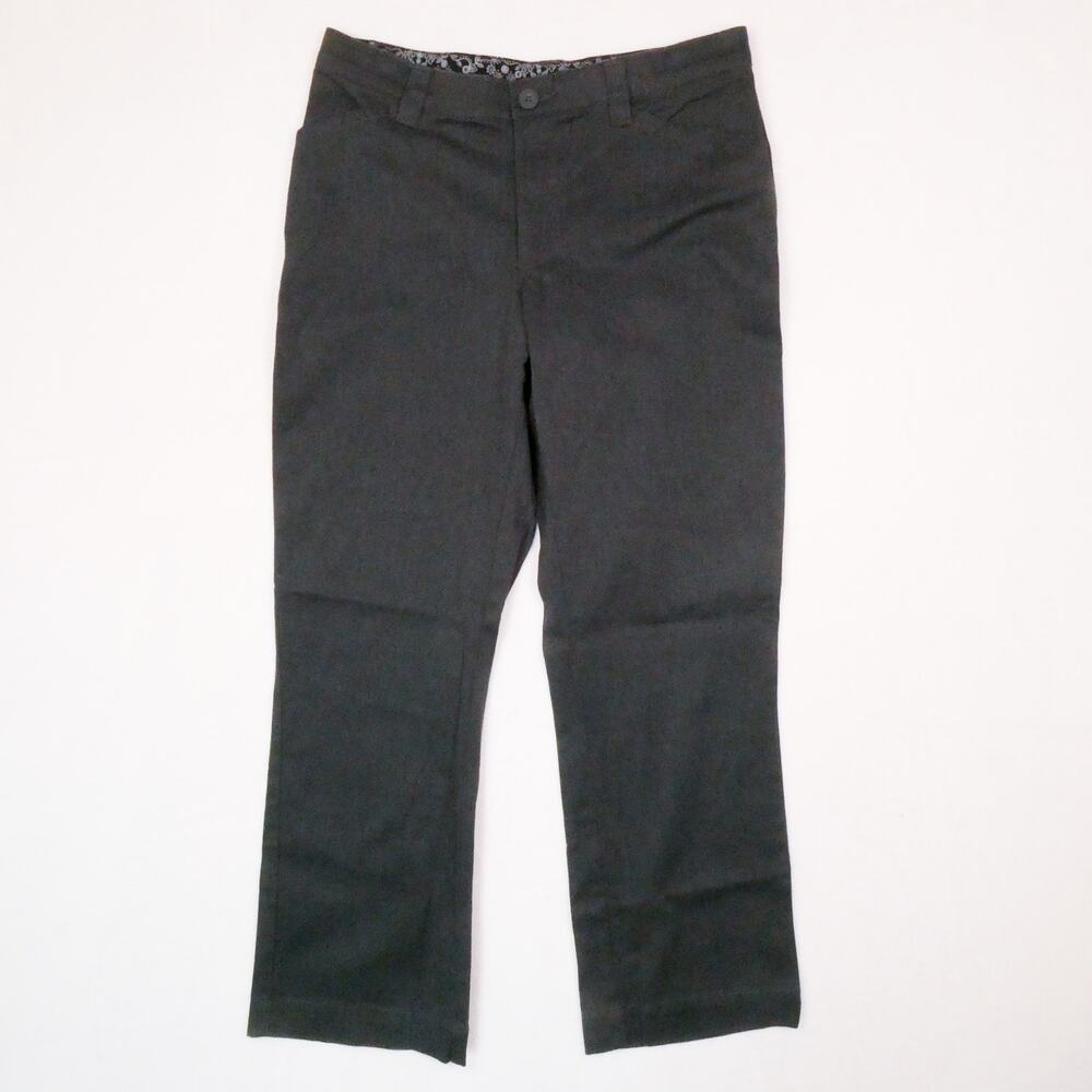 Lee Comfort Waistband Grey Trousers Size 12 Short Chinos Straight Leg Cropped
